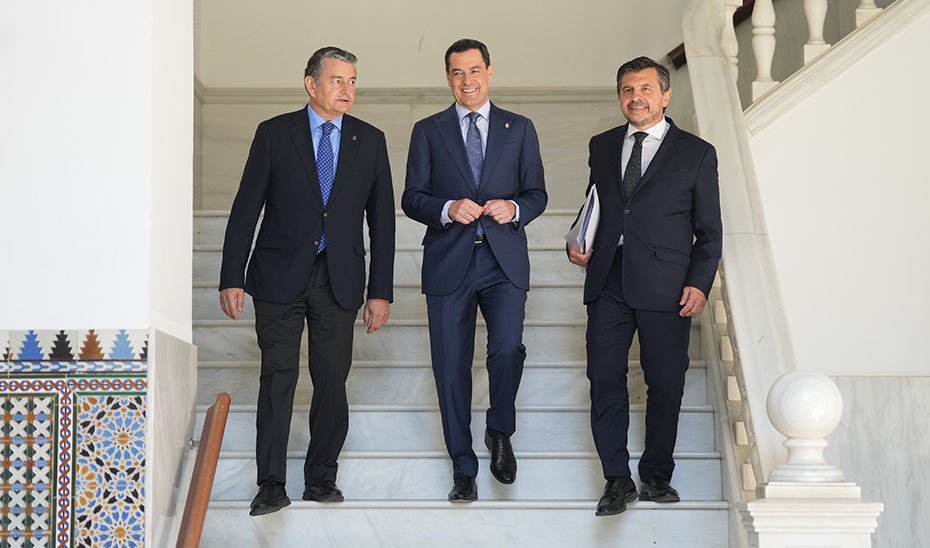 From left to right, Antonio Sanz, Juanma Moreno, and Toni Martín.