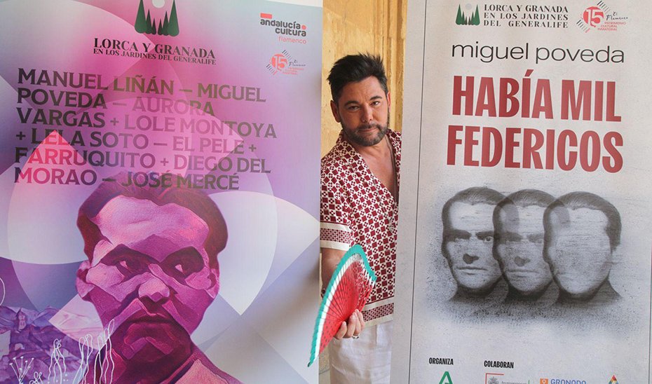 Miguel Poveda destaca el «carácter infinito» de Federico en su estreno para el ciclo ‘Lorca y Granada’ en español.