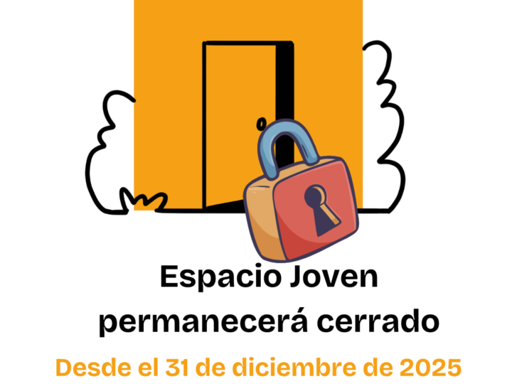 Cierre por Navidad: Espacio Joven cerrado del 31 de diciembre al 6 de enero. Regresaremos con más actividades. ¡Felices fiestas!
