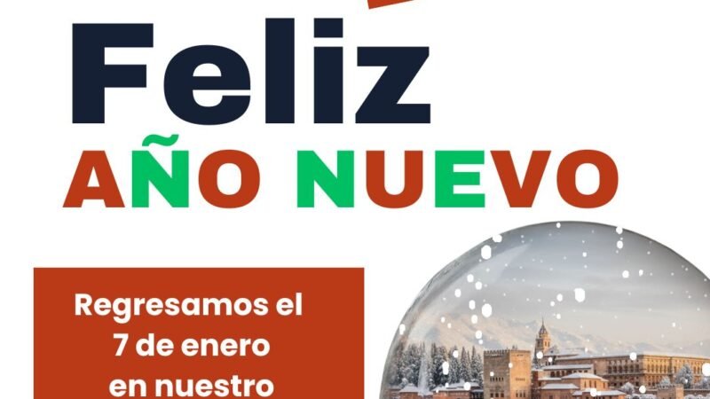FELIZ AÑO NUEVO: Granajoven les desea un próspero 2026. Regresamos el 7 de enero con muchas actividades y eventos. ¡Nos vemos pronto!