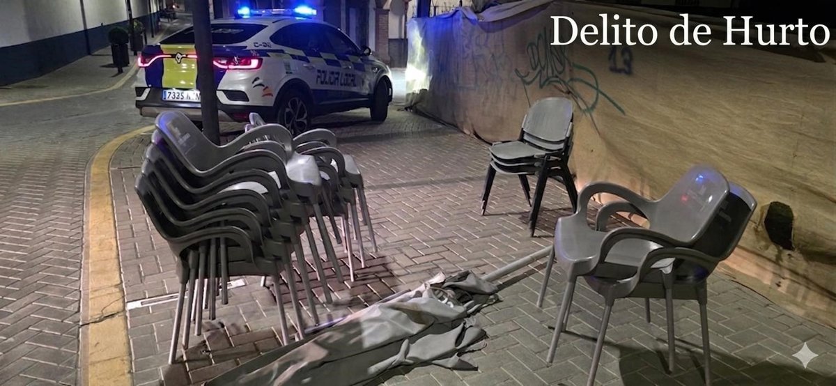 Investigado por hurto al ser sorprendido ocultando sillas y sombrillas de un bar en Maracena.